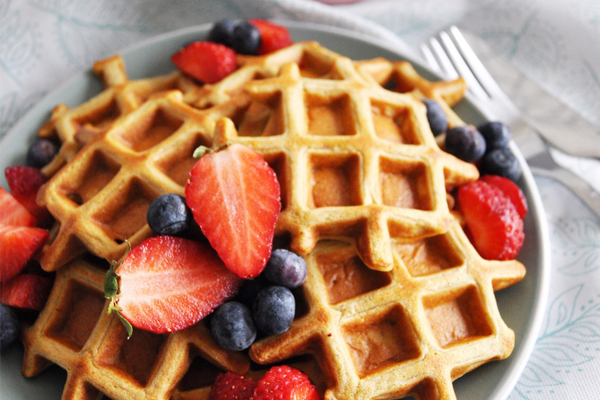 Waffles de batata doce